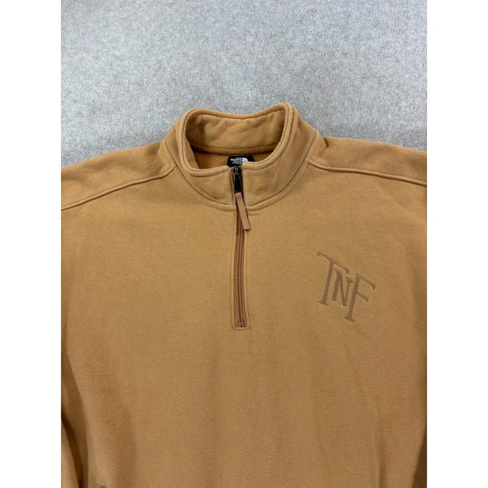 The North Face Stitched‎ Logo 1/2 Zip Pullover Sweatshirt (Men's Large) Brown